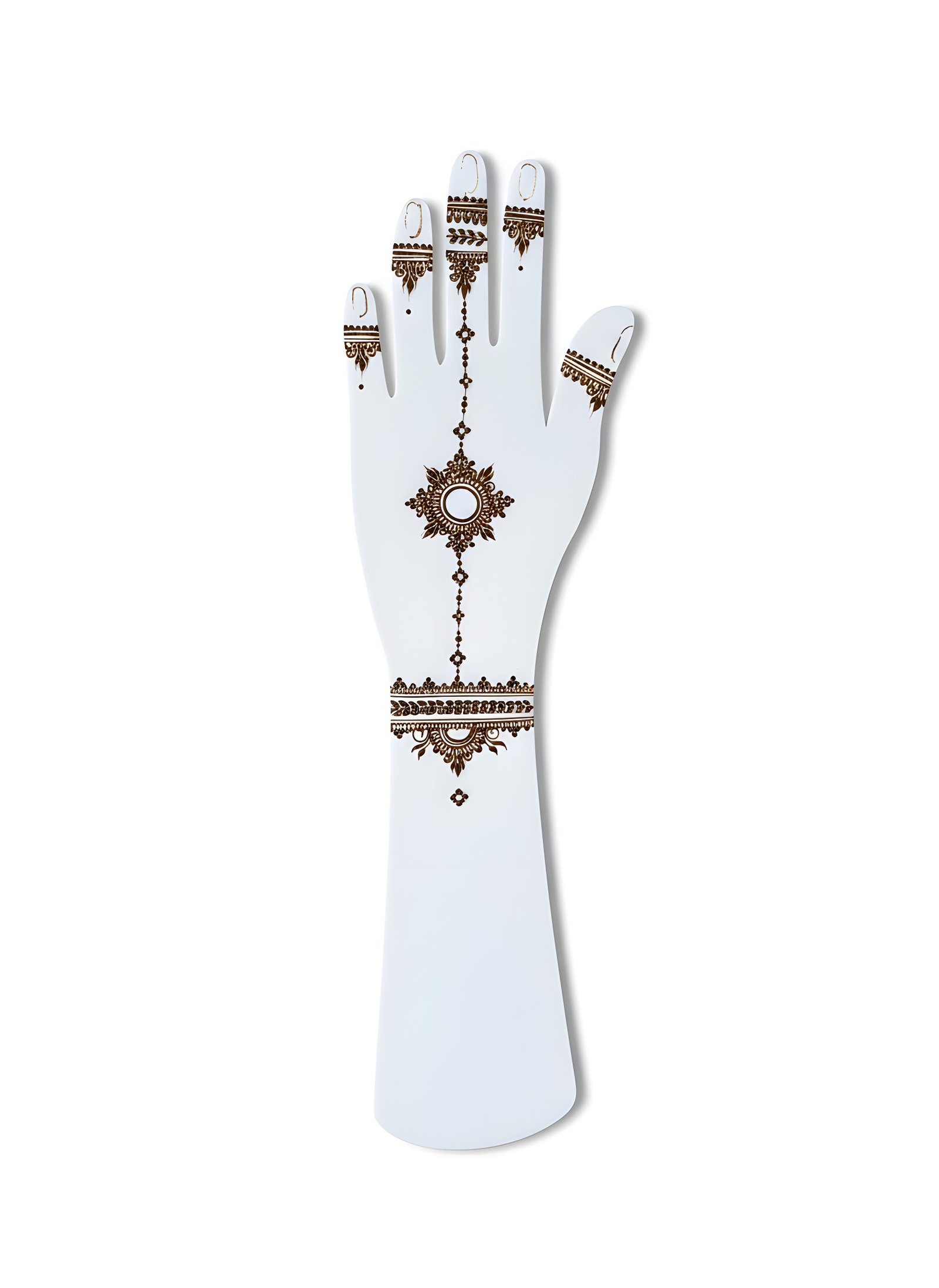 Main d’entraînement en acrylique avec motif de henné – The Henna Workshop